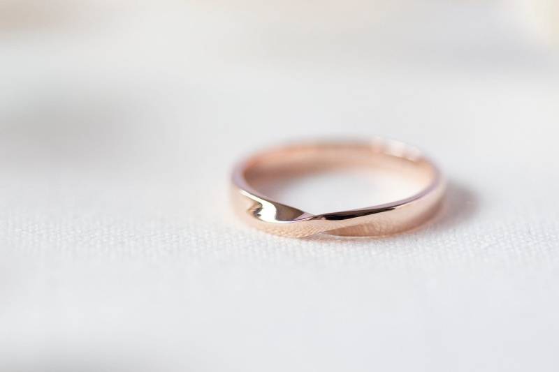 Mobius Twist Infinity Band | 3 Mm - Massiver 14K Roségold Ehering Bandring Handgefertigter Schmuck von Treenbee