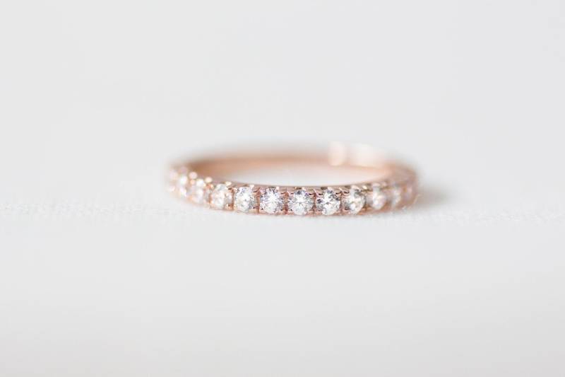 stardust Ii - 14K Rosegold Halb Eternity Diamant Ring Handgemachter Schmuck von Treenbee