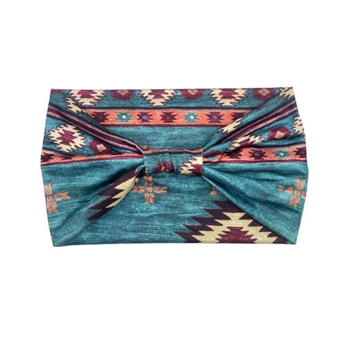 Treer 2/4/6 Stück Haarband Damen, Retro-Bohème Stirnband Damen Extra Breit Elastische Kopftuch, Sommer Stirnband Sport Haarbänder Frauen für Lauf Yoga Fitness (Tie-Dye Blau,4 Stück) von Treer