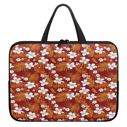 Treer 3D-Blumendruck Laptoptasche, Handtasche Damen Herren, Laptop Tasche mit Reißverschluss, Wasserdichte Laptop Rucksack, Notebook Tasche für Reisen/Business/Schule (Blumen,10 Zoll) von Treer