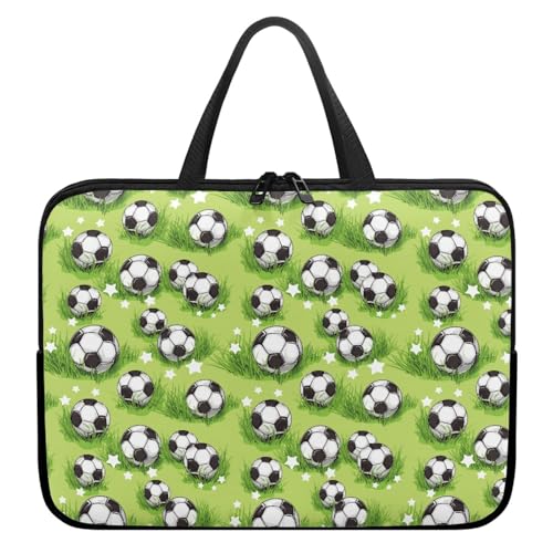 Treer 3D Fußballstil Laptoptasche, Handtasche Damen Herren, Laptop Tasche mit Reißverschluss, Wasserdichte Laptop Rucksack,Notebook Tasche für Reisen/Business/Schule (Grün,10 Zoll) von Treer