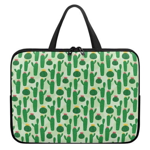 Treer 3D Kaktus-Druck Laptoptasche, Handtasche Damen Herren, Laptop Tasche mit Reißverschluss, Wasserdichte Laptop Rucksack,Notebook Tasche für Reisen/Business/Schule (Grün,17 Zoll) von Treer