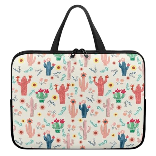 Treer 3D Kaktus-Druck Laptoptasche, Handtasche Damen Herren, Laptop Tasche mit Reißverschluss, Wasserdichte Laptop Rucksack,Notebook Tasche für Reisen/Business/Schule (Kaktus,17 Zoll) von Treer