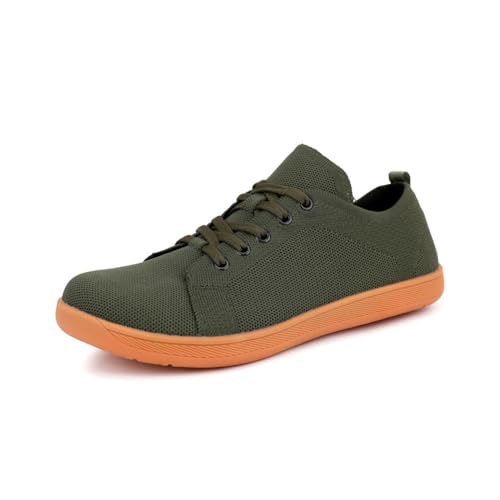 Treer Breite Barfußschuhe Herren, Einfarbig Barfussschuhe rutschfest Atmungsaktive Barfußschuhe Flache, Barfussschuhe Sommer Minimalistische Trekkingschuhe Wanderschuhe von Treer