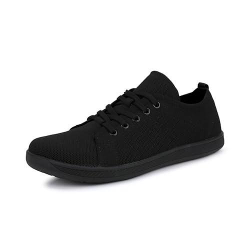 Treer Breite Barfußschuhe Herren, Einfarbig Barfussschuhe rutschfest Atmungsaktive Barfußschuhe Flache, Barfussschuhe Sommer Minimalistische Trekkingschuhe Wanderschuhe von Treer