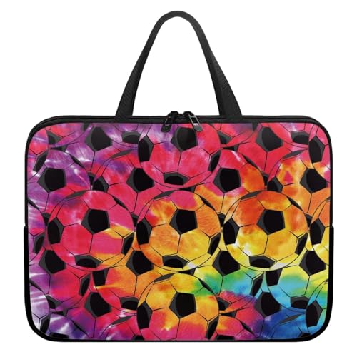 Treer Bunt Fußballstil Laptoptasche, Handtasche Damen Herren, Laptop Tasche mit Reißverschluss, Wasserdichte Laptop Rucksack,Notebook Tasche für Reisen/Business/Schule (Bunt,17 Zoll) von Treer
