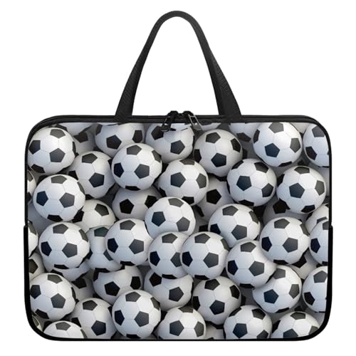 Treer Bunt Fußballstil Laptoptasche, Handtasche Damen Herren, Laptop Tasche mit Reißverschluss, Wasserdichte Laptop Rucksack,Notebook Tasche für Reisen/Business/Schule (Fußball 2,15 Zoll) von Treer