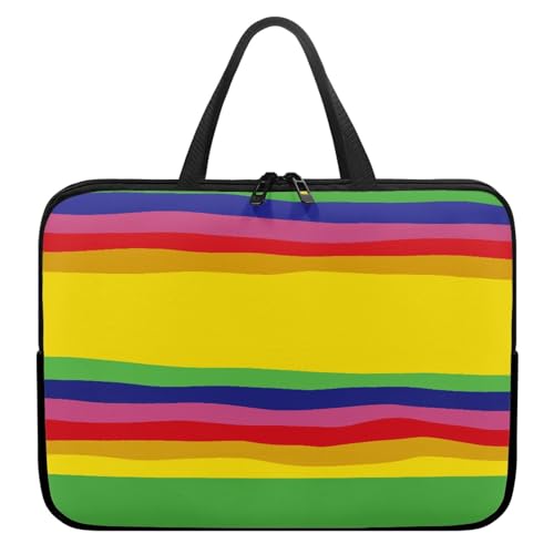 Treer Bunte Textur Laptoptasche, Handtasche Damen Herren, Laptop Tasche mit Reißverschluss, Wasserdichte Laptop Rucksack,Notebook Tasche für Reisen/Business/Schule (Gelb,17 Zoll) von Treer