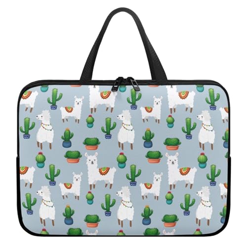 Treer Cartoon-Tierdruck Laptoptasche, Handtasche Damen Herren, Laptop Tasche mit Reißverschluss, Wasserdichte Laptop Rucksack, Notebook Tasche für Reisen/Business/Schule (Cartoon,12 Zoll) von Treer
