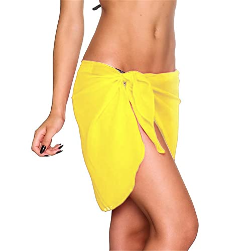 Treer Damen Strand Sarong Pareo Abdeckung Sommer Vertuschung Wrap Wickel Chiffon Halbtransparent Badeanzug Strandkleid Bikini Rock Cover up für Frauen Mädchen von Treer