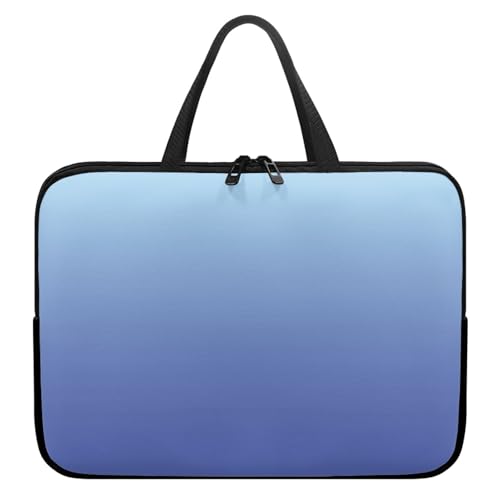 Treer Einfacher Farbverlauf Laptoptasche, Handtasche Damen Herren, Laptop Tasche mit Reißverschluss, Wasserdichte Laptop Rucksack,Notebook Tasche für Reisen/Business/Schule (Blau,10 Zoll) von Treer