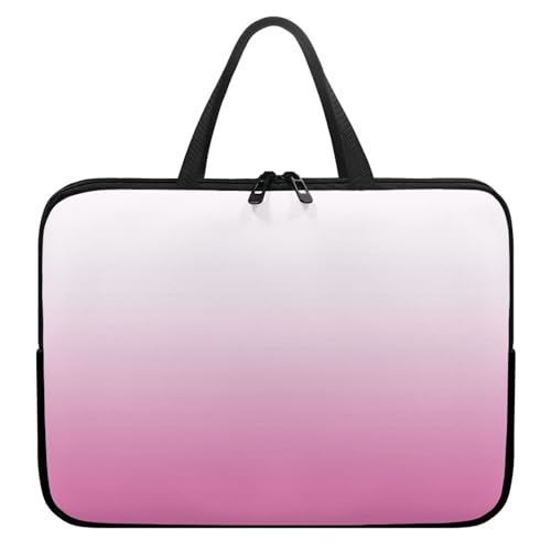 Treer Einfacher Farbverlauf Laptoptasche, Handtasche Damen Herren, Laptop Tasche mit Reißverschluss, Wasserdichte Laptop Rucksack,Notebook Tasche für Reisen/Business/Schule (Rosa,13 Zoll) von Treer