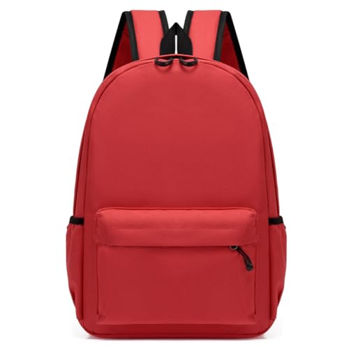 Treer Einfarbig Rucksack Kinder, Schulrucksack für Kinder 13L Kinderrucksack Mädchen Jungen Kindergartenrucksack Schulranzen für 1-9 Klasse (Rot,42x28x11cm) von Treer