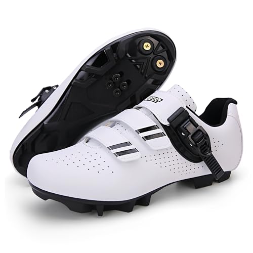 Treer Fahrradschuhe Herren Damen Mountain Bikes Schuhe, 2024 Rennradschuhe mit Cleats SPD Schuhe Rennrad Schuh Kompatibel Outdoor Radschuhe Fahrrad Indoor Spin 37-47 EU von Treer