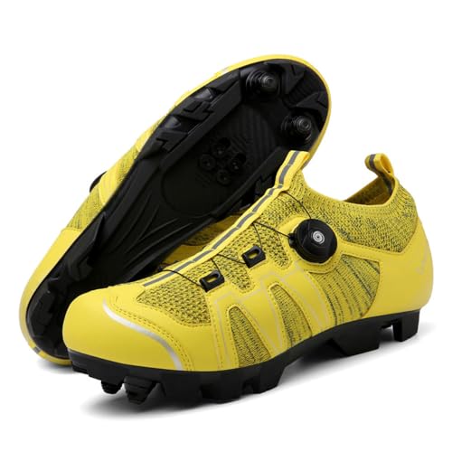 Treer Fahrradschuhe Herren Damen Mountain Bikes Schuhe, Leichte Atmungsaktiv Rennradschuhe mit Cleats SPD Schuhe Rennrad Schuh Kompatibel Outdoor Radschuhe Fahrrad Indoor Spin, 36EU-47EU von Treer