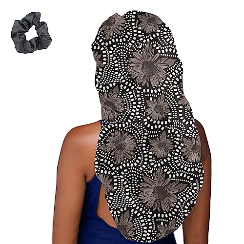 Treer Haarhaube für die Nacht Lange Haare, 3D Blumen Drucken Damen Mädchen Schlafkappe für Haare 2 Stück Haarhaube Lange Haare Bonnet Schlafmütze für Lockiges Haar Schutz (Gänseblümchen,Eine Größe) von Treer