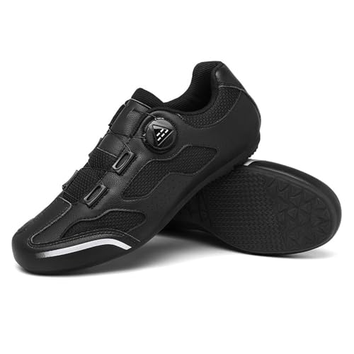 Treer Herbst Winter Rennradschuhe Mountain Bikes Schuhe Herren Damen, Gummisohle Rennrad Schuhe Ohne Klampe Fahrradschuhe Schuh Kompatibel Outdoor Radschuhe Fahrrad (Schwarz,46) von Treer