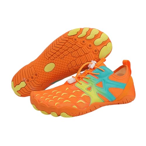 Treer Herren Damen Barfussschuhe, Herren Strandschuhe Badeschuhe Paar Gestricktem Mesh Segelschuhe, Leichtgewicht Wasserschuhe Barfusslaufschuhe Zehenschuhe für Surfen, Strand von Treer