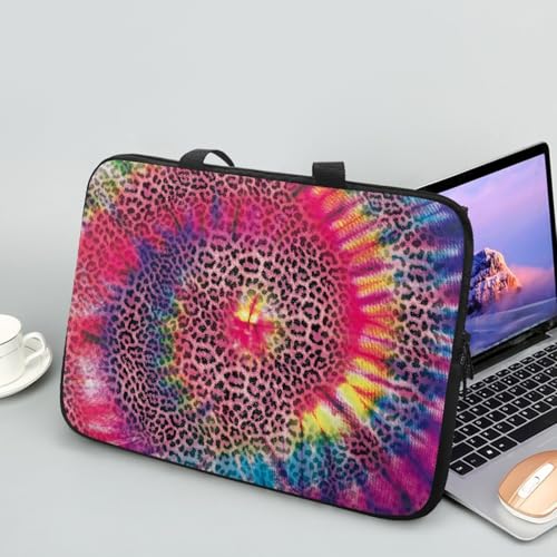 Treer Laptoptasche 10-17 Zoll, Batikmuster Handtasche Damen Herren, Laptop Tasche mit Reißverschluss, Wasserdichte Tragetasche Laptop Rucksack,Notebook Tasche für Business (Bunt,12 Zoll) von Treer