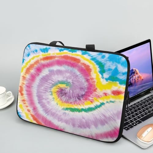 Treer Laptoptasche 10-17 Zoll, Batikmuster Handtasche Damen Herren, Laptop Tasche mit Reißverschluss, Wasserdichte Tragetasche Laptop Rucksack,Notebook Tasche für Business (Rosa,17 Zoll) von Treer
