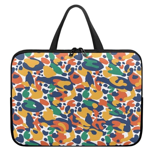 Treer Laptoptasche 10-17 Zoll, Camouflage-Druck Handtasche Damen Herren, Laptop Tasche mit Reißverschluss, Wasserdichte Tragetasche Laptop Rucksack, Notebook Tasche für Business (Bunt,12 Zoll) von Treer