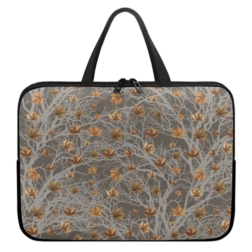 Treer Laptoptasche 10-17 Zoll, Filialen Drucken Handtasche Damen Herren, Laptop Tasche mit Reißverschluss, Wasserdichte Tragetasche Laptop Rucksack, Notebook Tasche für Business (Khaki,10 Zoll) von Treer