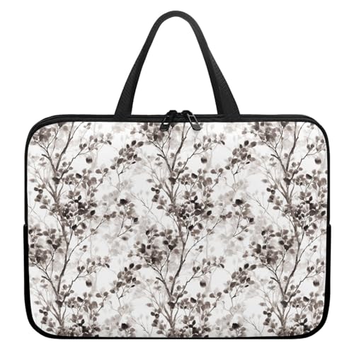 Treer Laptoptasche 10-17 Zoll, Filialen Drucken Handtasche Damen Herren, Laptop Tasche mit Reißverschluss, Wasserdichte Tragetasche Laptop Rucksack, Notebook Tasche für Business (Weiß,17 Zoll) von Treer