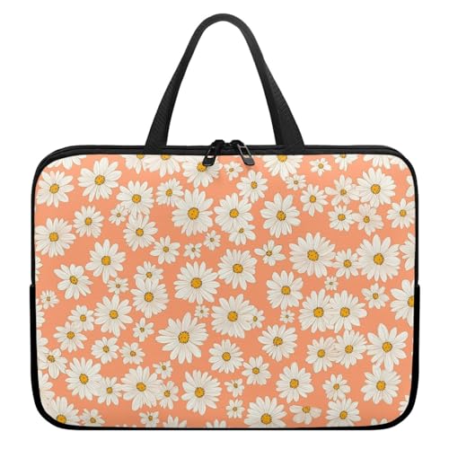 Treer Laptoptasche 10-17 Zoll, Gänseblümchen-Druck Handtasche Damen Herren, Laptop Tasche mit Reißverschluss, Wasserdichte Tragetasche Laptop Rucksack,Notebook Tasche für Business (Orange,12 Zoll) Treer Laptoptasche 10-17 Zoll, Gänseblümchen-Druck Handtasche Damen Herren, Laptop Tasche mit Reißverschluss, Wasserdichte Tragetasche Laptop Rucksack,Notebook Tasche für Business (Orange,12 Zoll) von Treer