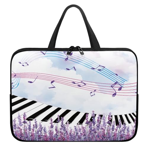 Treer Laptoptasche 10-17 Zoll, Lavendeldruck Handtasche Damen Herren, Laptop Tasche mit Reißverschluss, Wasserdichte Tragetasche Laptop Rucksack, Notebook Tasche für Business (Lila 3,13 Zoll) von Treer