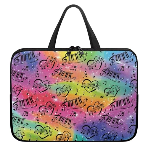 Treer Musikdruck Laptoptasche, Handtasche Damen Herren, Laptop Tasche mit Reißverschluss, Wasserdichte Laptop Rucksack,Notebook Tasche für Reisen/Business/Schule (Musik,17 Zoll) von Treer