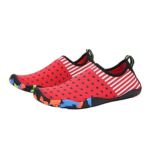 Treer Outdoor Herren Damen Barfussschuhe Herren Badeschuhe Strandschuhe Herren Segelschuhe Wasserschuhe Barfusslaufschuhe Sommer Neoprenschuhe Sternenstreifendruck Wassersport chuhe von Treer