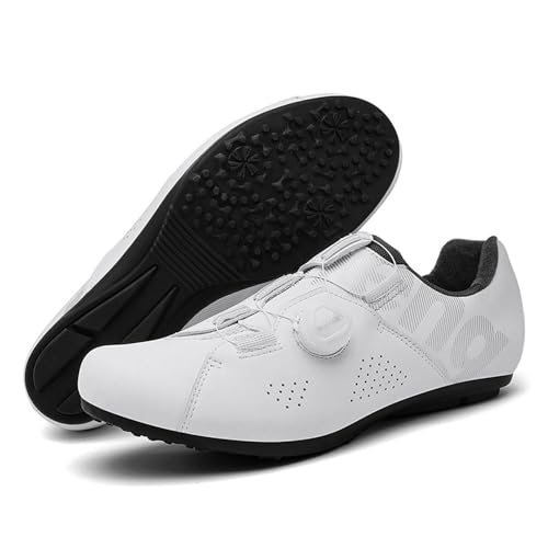 Treer Rennradschuhe Herren Damen, Rennrad Schuhe Fahrradschuhe Keine Cleats Schuh Mountain Bikes Schuhe, Kompatibel Outdoor Radschuhe Fahrrad Indoor Spin 36EU-45EU (Weiß,43) von Treer