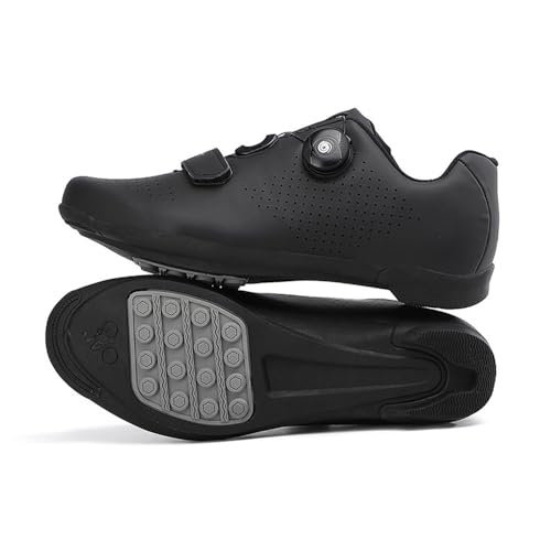 Treer Rennradschuhe Herren Damen 36-47 EU Gummisohle (Keine Cleats) Rennrad Schuhe Fahrradschuhe Schuh Mountain Bikes Schuhe Kompatibel Outdoor Radschuhe Fahrrad (Schwarz,36) von Treer