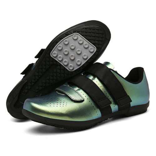 Treer Rennradschuhe Herren Damen 36-47EU - Gummisohle (Keine Cleats) Rennrad Schuhe Fahrradschuhe Schuh Mountain Bikes Schuhe Kompatibel Outdoor Radschuhe Fahrrad (Grün,36) von Treer