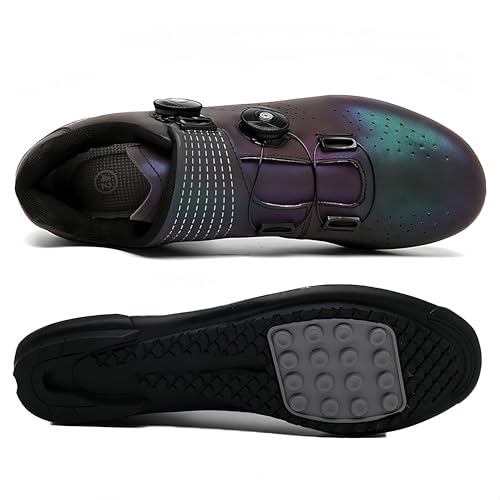 Treer Rennradschuhe Herren Damen 37-47 EU Gummisohle (Keine Cleats) Rennrad Schuhe Fahrradschuhe Schuh Mountain Bikes Schuhe Kompatibel Outdoor Radschuhe Fahrrad (Aurora,44) von Treer