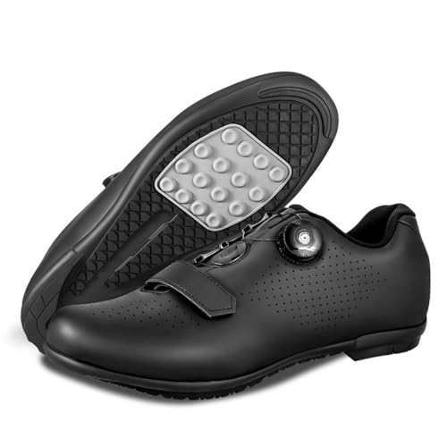 Treer Rennradschuhe Herren Damen 38-44 EU Gummisohle (Keine Cleats) Rennrad Schuhe Fahrradschuhe Schuh Mountain Bikes Schuhe Kompatibel Outdoor Radschuhe Fahrrad (Schwarz,39) von Treer