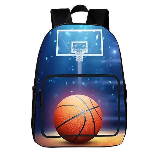 Treer Rucksack Kinder, Schulrucksack für Kinder Kinderrucksack Mädchen Jungen Kindergartenrucksack Schulranzen 1-9 Klasse, 20L Schulranzen für Schule Reisen (Basketball F,40x30x13cm) von Treer