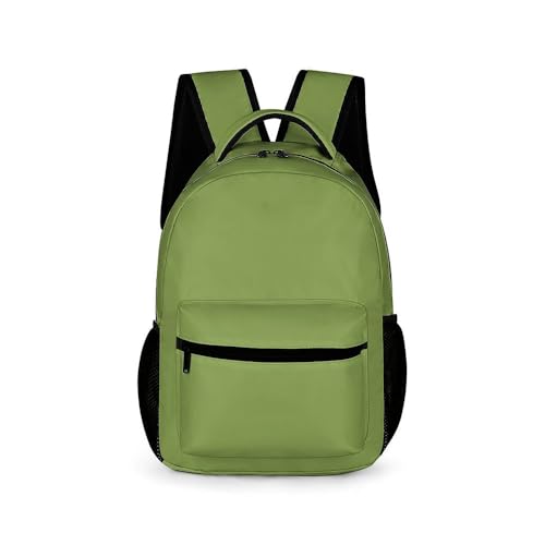 Treer Schulrucksack Set 3tlg Schulrucksack Teenager mit Lunchpaket Tasche und Federmäppchen, Mädchen & Jungen Schulrucksack Schulranzen Rucksack Schule, Einfarbig (Grün,Schultasche) von Treer