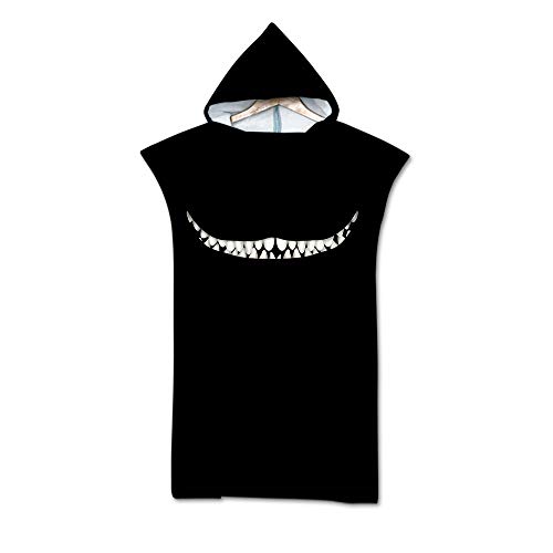 Treer Strand Poncho Kapuze, Badeponcho Mikrofaser Strandtücher Bade Bademantel Schwimmen Surfing Sport Handtuch Badetuch Duschtücher Handtücher Für Damen Herren (75 * 110cm,Zähne) von Treer