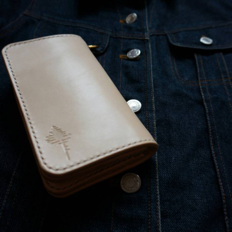 Handgefertigtes Veg-Tan Leder Bifold Portemonnaie Vollnarbenleder von TreeworksLeather