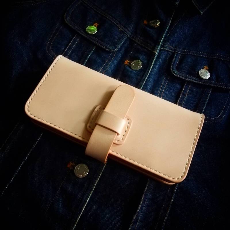 Handgemachte Lange Geldbörse Aus Pflanzlich Gegerbtem Leder, Personalisiertes Geschenk von TreeworksLeather