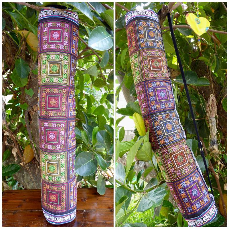 Bunte Yogamattentasche, Hmong Tasche, Bestickte Boho Boho, Hippie, Ethno Yoga Zubehör Bunte Yogamattentasche, Hmong Tasche, Bestickte Boho Boho, Hippie, Ethno Yoga Zubehör von TreezasEclectica