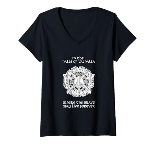 Damen Wikingergebet - Halls of Valhalla T-Shirt mit V-Ausschnitt Damen Wikingergebet - Halls of Valhalla T-Shirt mit V-Ausschnitt von Trek Warrior