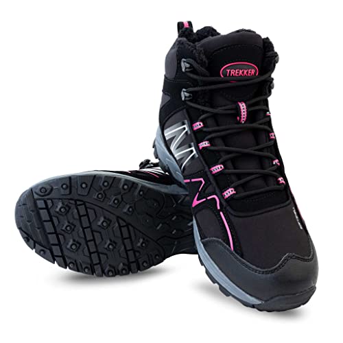 Nordic ProStore Winterstiefel mit Eisspikes, Rutschfeste Schuhe für Damen und Herren, Unisex, Pink (numeric_36) von Nordic ProStore
