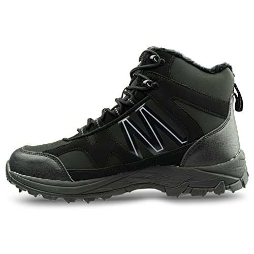 Trekker-Winterstiefel mit Eisspikes, rutschfeste Schuhe für Damen und Herren, Unisex, Schwarz (numeric_40) von Trekker
