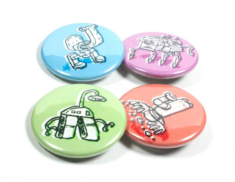 Roboterknöpfe - 4Er Set | 1, 5" von TremendousTales