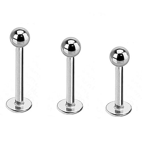 Trend Agent Marc's Titan Labret Piercing 3er SET für neugestochene oder entzündete Piercings Damen Herren Titan Schmuck von Trend Agent