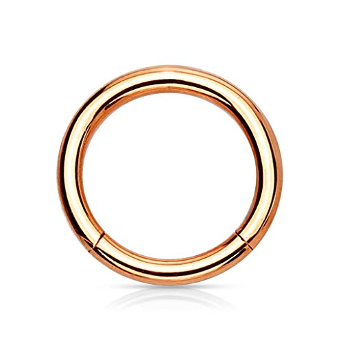 Trend Agent PIERCING Ring SEPTUM Clicker SEGMENTRING Nasenring Damen Herren SCHMUCK Chirurgenstahl Ohrring 1.2 x 10mm ROSÉGOLD - vergoldet von Trend Agent