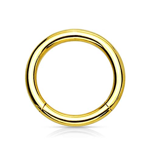 Trend Agent PIERCING Ring SEPTUM Clicker SEGMENTRING Nasenring Damen Herren SCHMUCK Chirurgenstahl Ohrring 0.8 x 8mm GOLD - vergoldet von Trend Agent