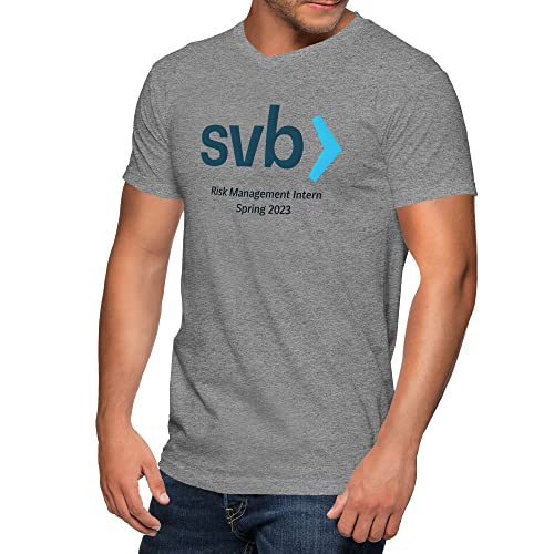 Svb Bank Risk Management Department Intern Spring 2023 Graues Herren-T-Shirt mit V-Ausschnitt Size M von Trend Creators